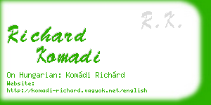 richard komadi business card