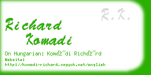 richard komadi business card